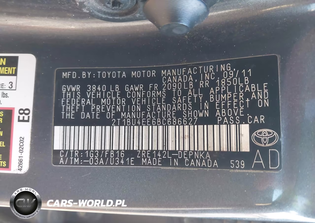2011 Toyota Corolla Le VIN:2T1BU4EE6BC686627 - 9
