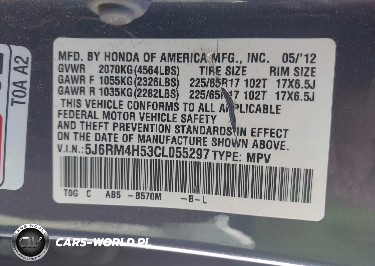 2012 Honda Cr-V Ex VIN:5J6RM4H53CL055297 - 9