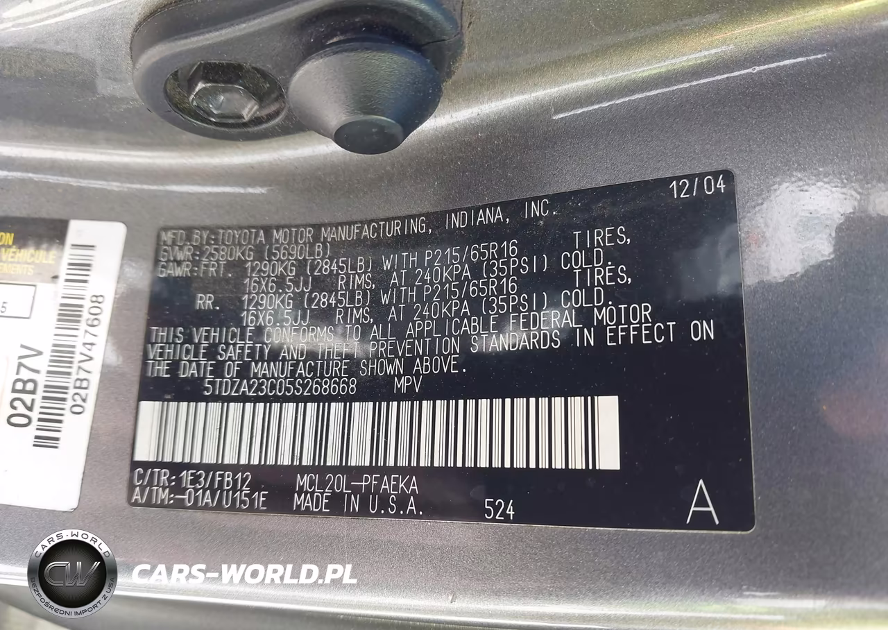2005 Toyota Sienna Le VIN:5TDZA23C05S268668 - 9