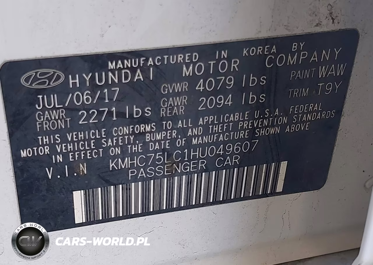 2017 Hyundai Ioniq Hybrid Sel VIN:KMHC75LC1HU049607 - 9