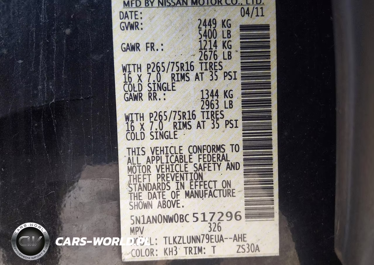 2011 Nissan Xterra Pro-4X VIN:5N1AN0NW0BC517296 - 9
