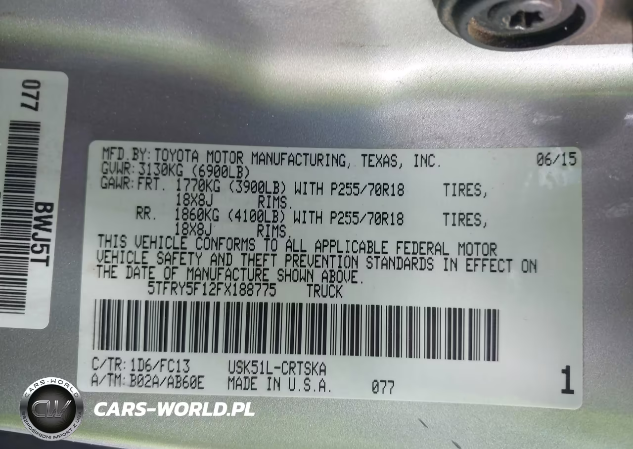 2015 Toyota Tundra Sr5 5.7L V8 VIN:5TFRY5F12FX188775 - 9