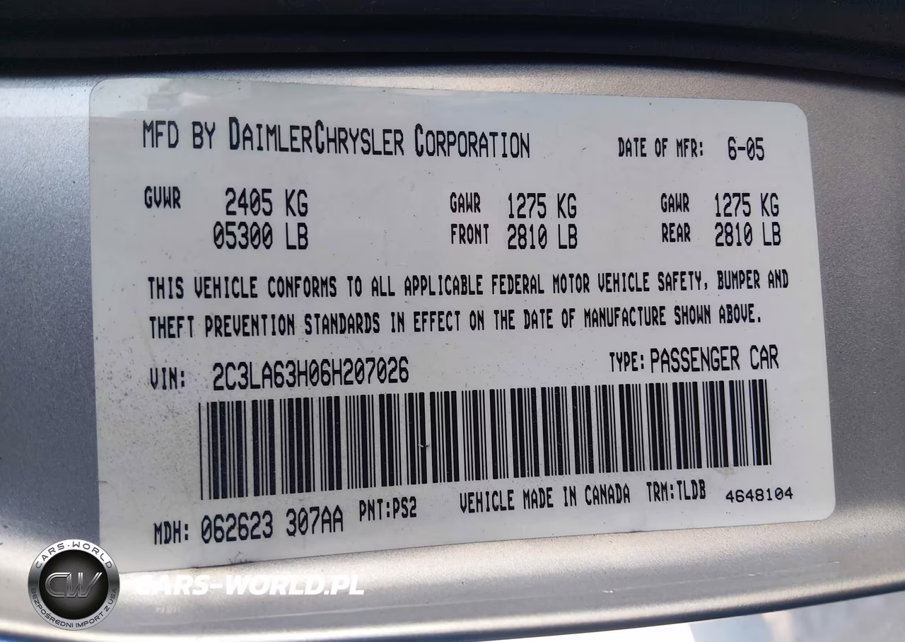 2006 Chrysler 300C VIN:2C3LA63H06H207026 - 9