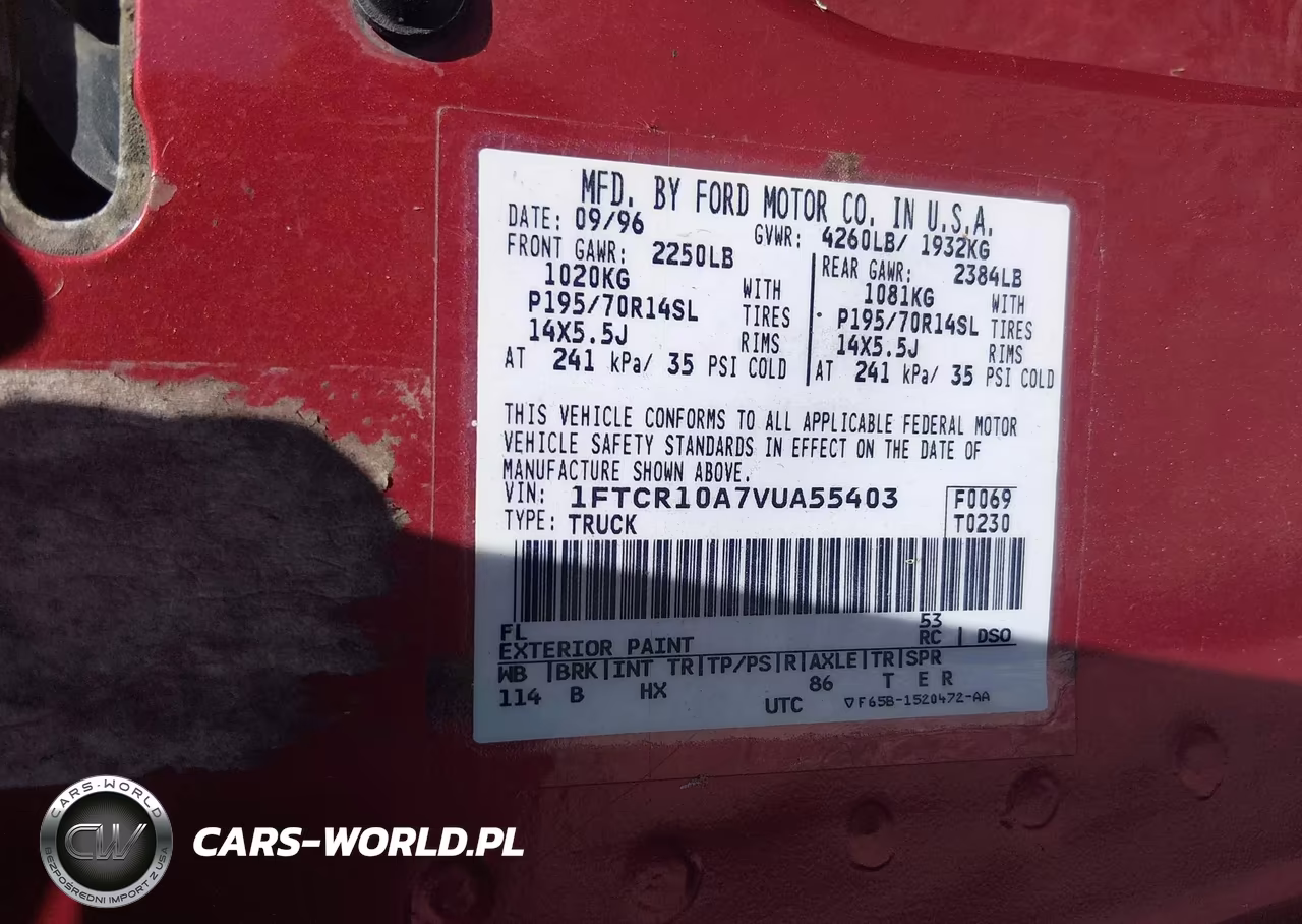 1997 Ford Ranger Splash-Xl-Xlt VIN:1FTCR10A7VUA55403 - 9