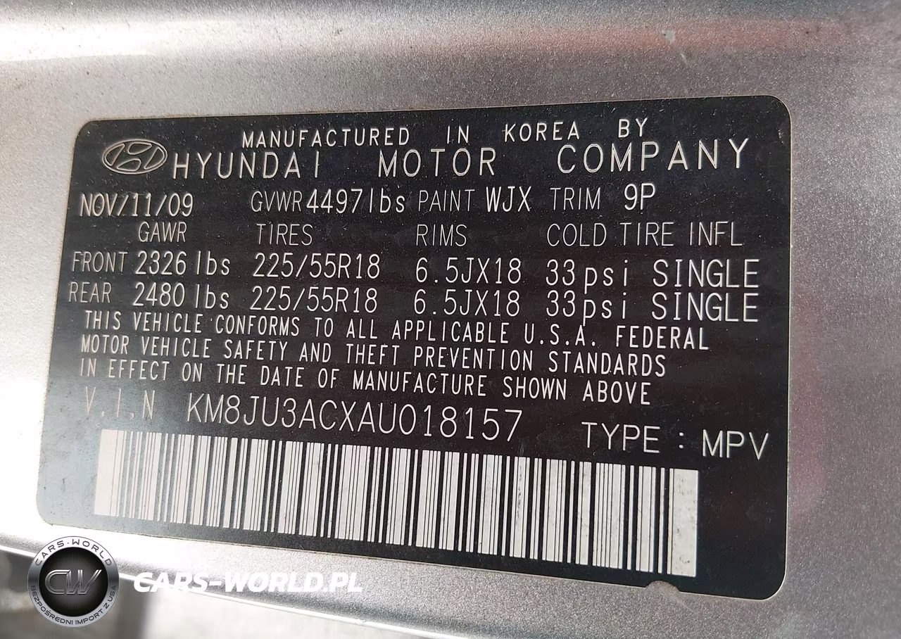 2010 Hyundai Tucson Limited VIN:KM8JU3ACXAU018157 - 9