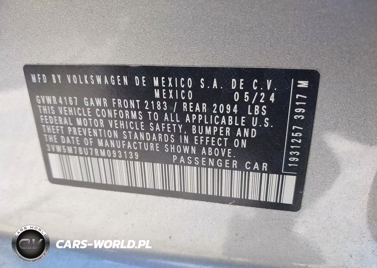 2024 Volkswagen Jetta 1.5T S VIN:3VW5M7BU7RM093139 - 9