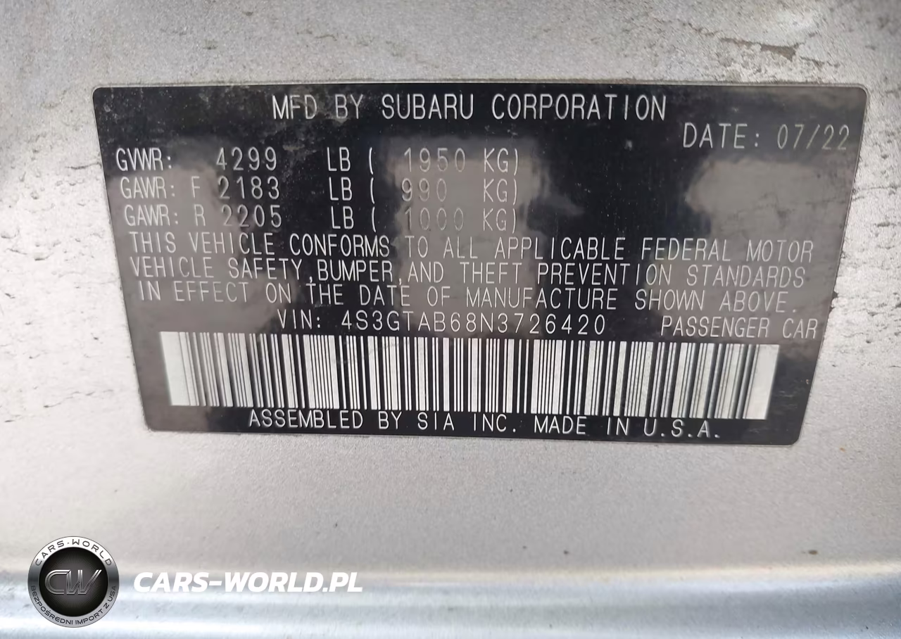 2022 Subaru Impreza Base 5-Door VIN:4S3GTAB68N3726420 - 9