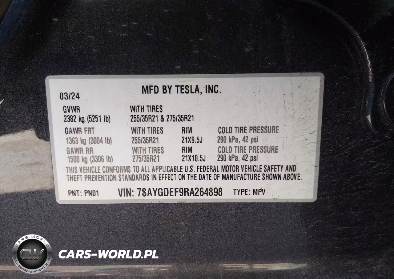 2024 Tesla Model Y Performance Dual Motor All-Wheel Drive VIN:7SAYGDEF9RA264898 - 9