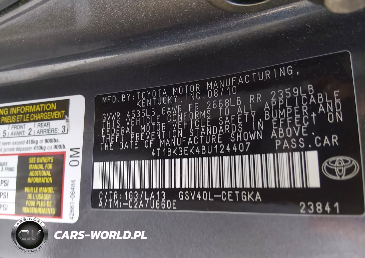 2011 Toyota Camry Xle V6 VIN:4T1BK3EK4BU124407 - 9
