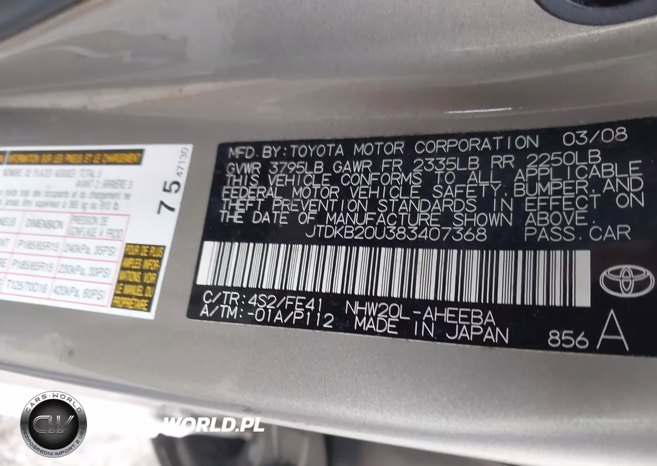 2008 Toyota Prius VIN:JTDKB20U383407368 - 9