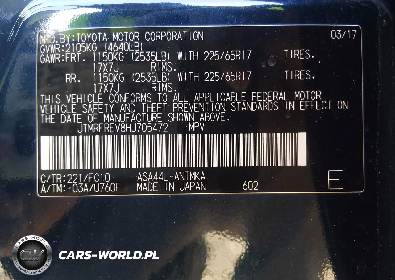 2017 Toyota Rav4 Xle VIN:JTMRFREV8HJ705472 - 9