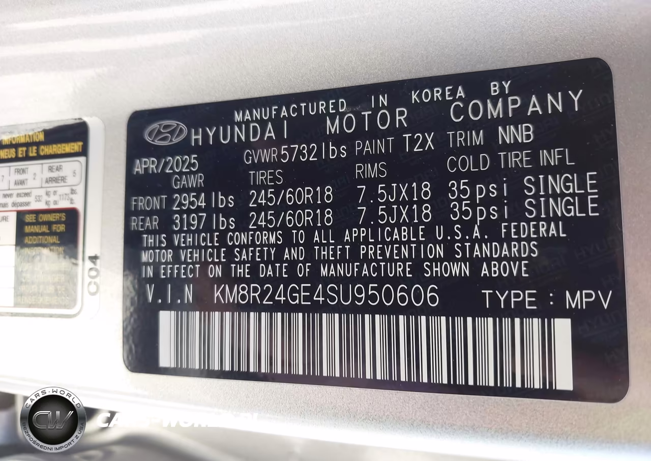 2025 Hyundai Palisade Sel VIN:KM8R24GE4SU950606 - 9