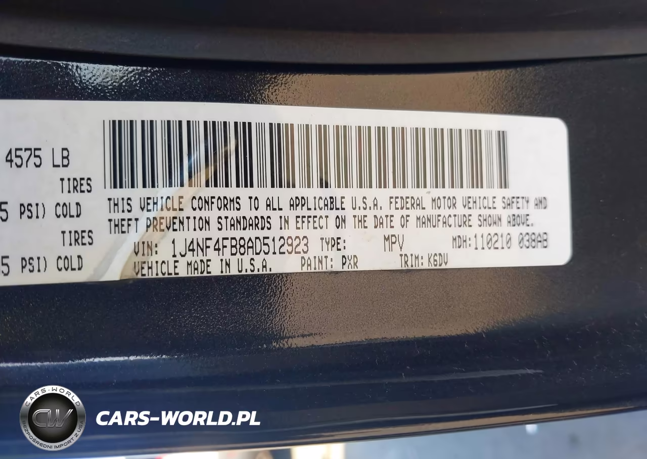 2010 Jeep Compass Sport VIN:1J4NF4FB8AD512923 - 9