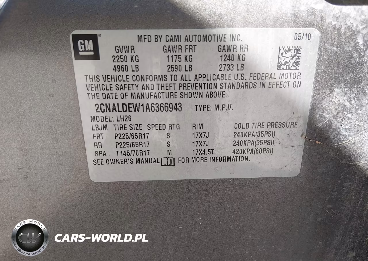 2010 Chevrolet Equinox Lt VIN:2CNALDEW1A6366943 - 9