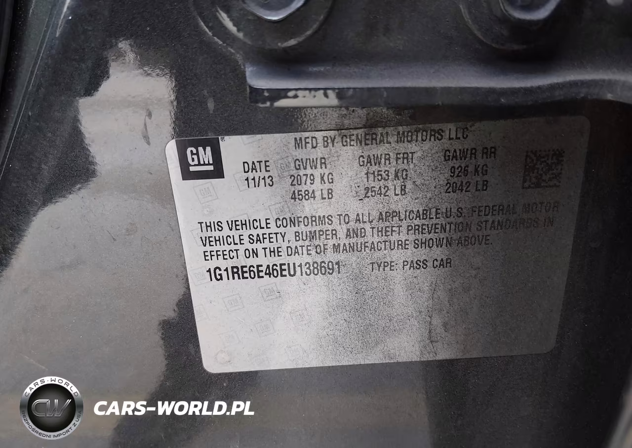 2014 Chevrolet Volt VIN:1G1RE6E46EU138691 - 9