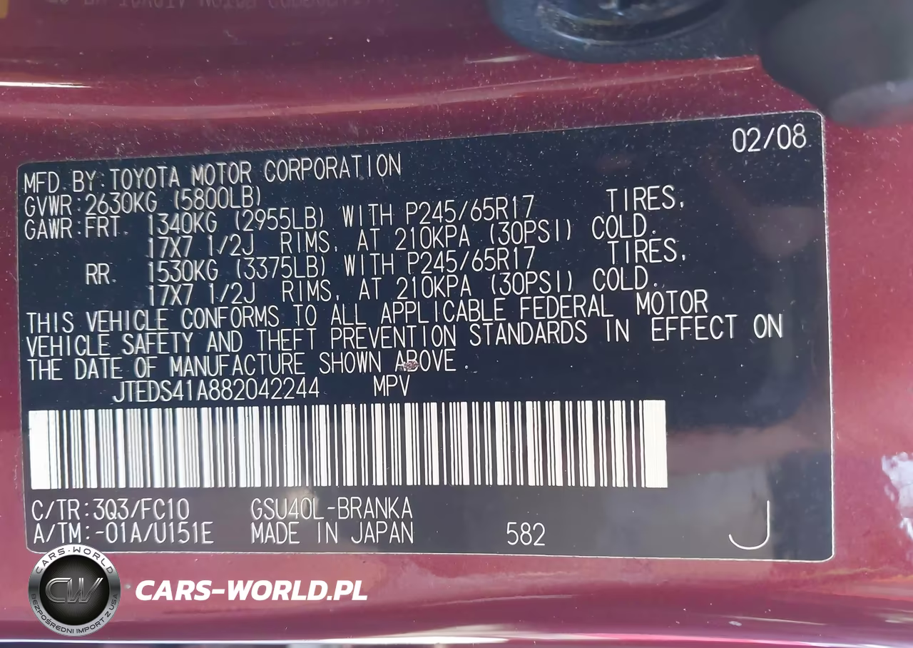 2008 Toyota Highlander VIN:JTEDS41A882042244 - 9