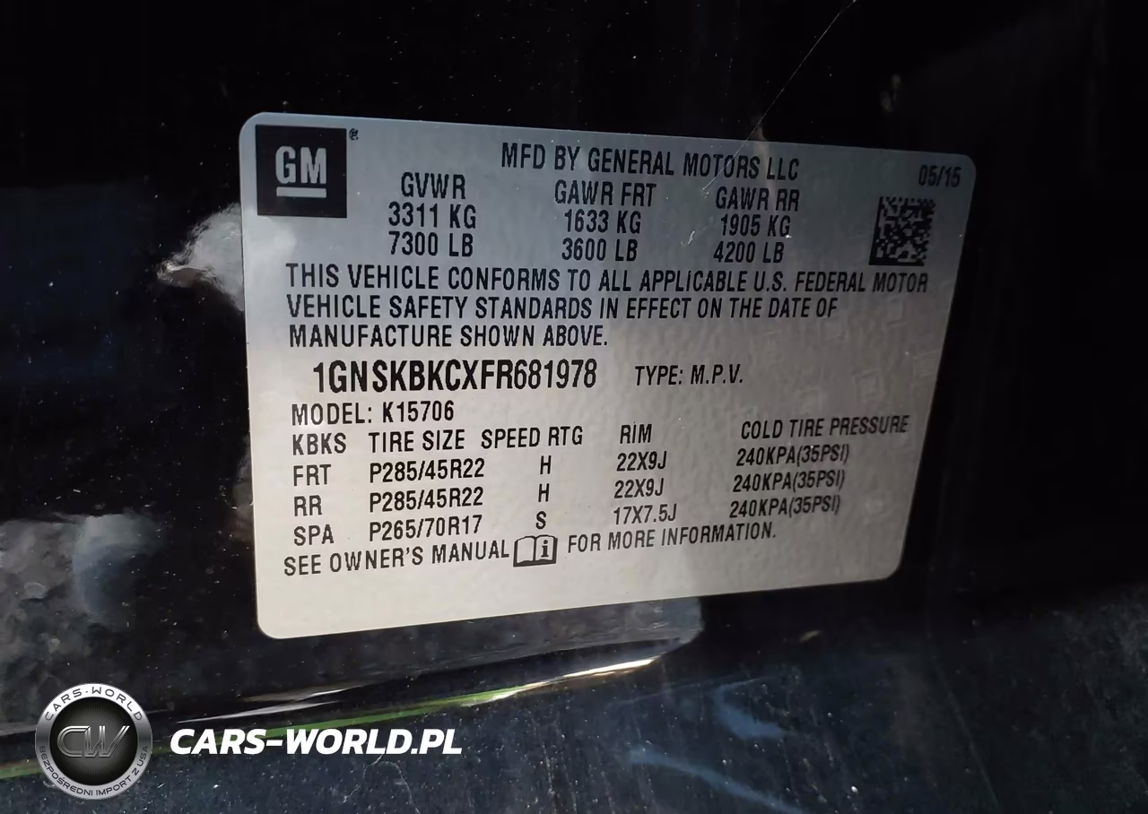 2015 Chevrolet Tahoe Lt VIN:1GNSKBKCXFR681978 - 9