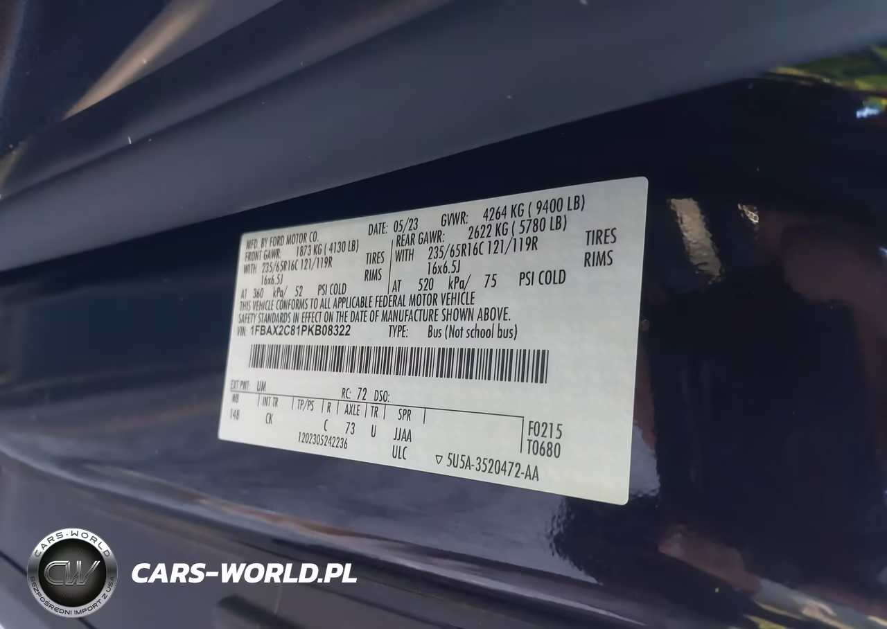 2023 Ford Transit-350 Passenger Van Xlt VIN:1FBAX2C81PKB08322 - 9