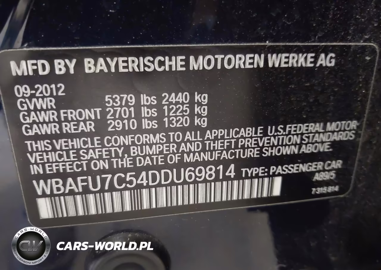 2013 BMW 535I xDrive VIN:WBAFU7C54DDU69814 - 9