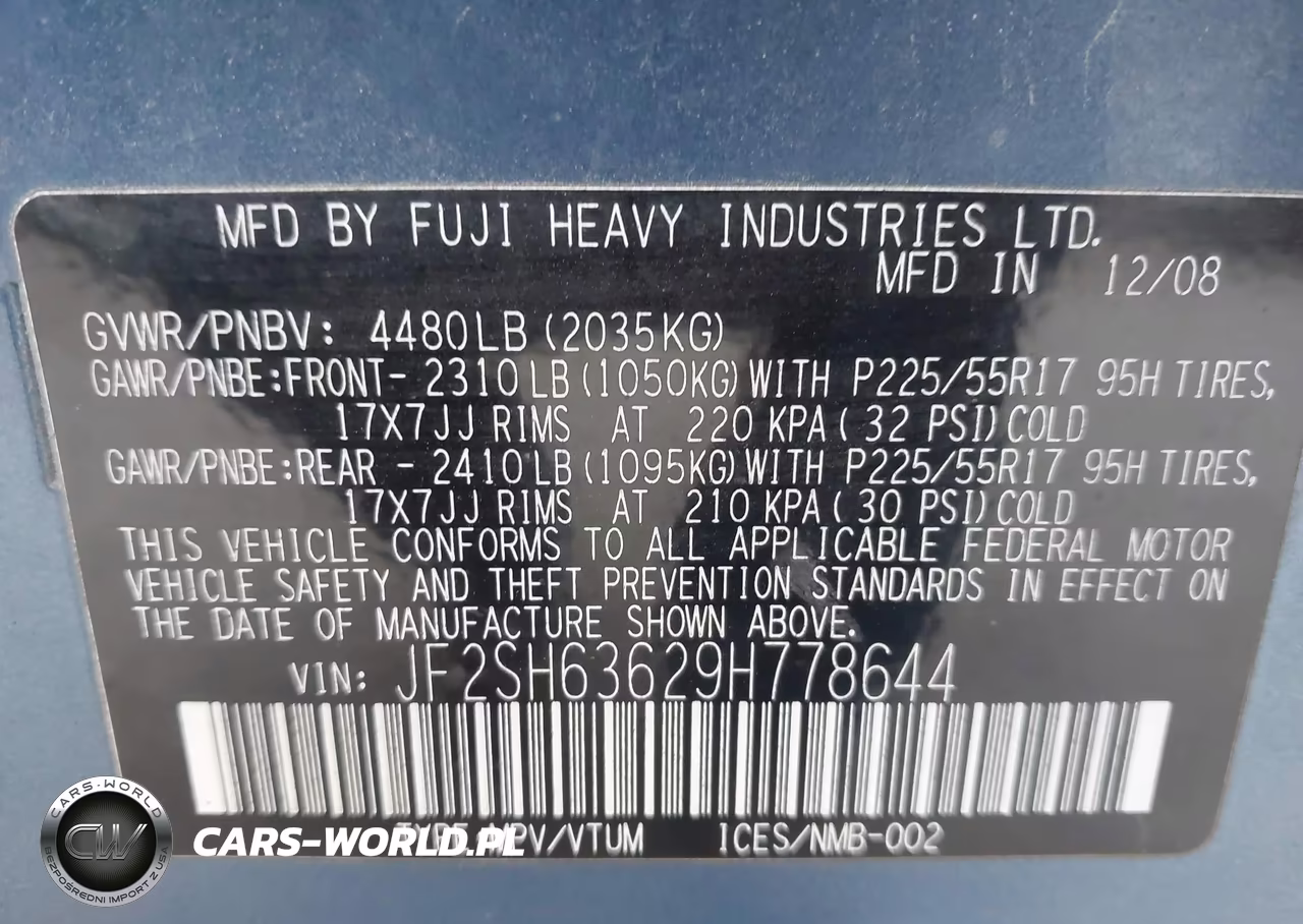2009 Subaru Forester 2.5X VIN:JF2SH63629H778644 - 9