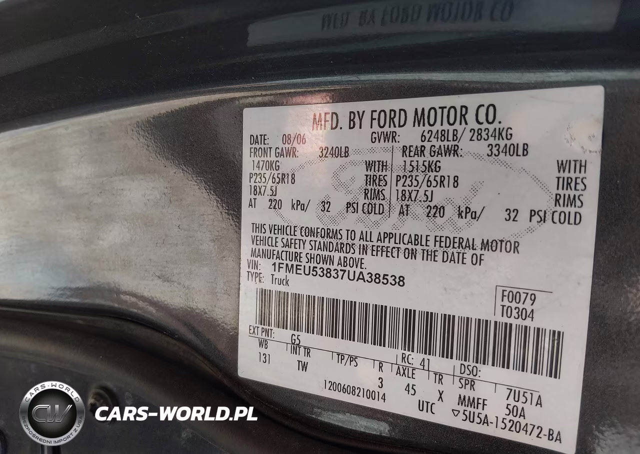 2007 Ford Explorer Sport Trac Limited VIN:1FMEU53837UA38538 - 9