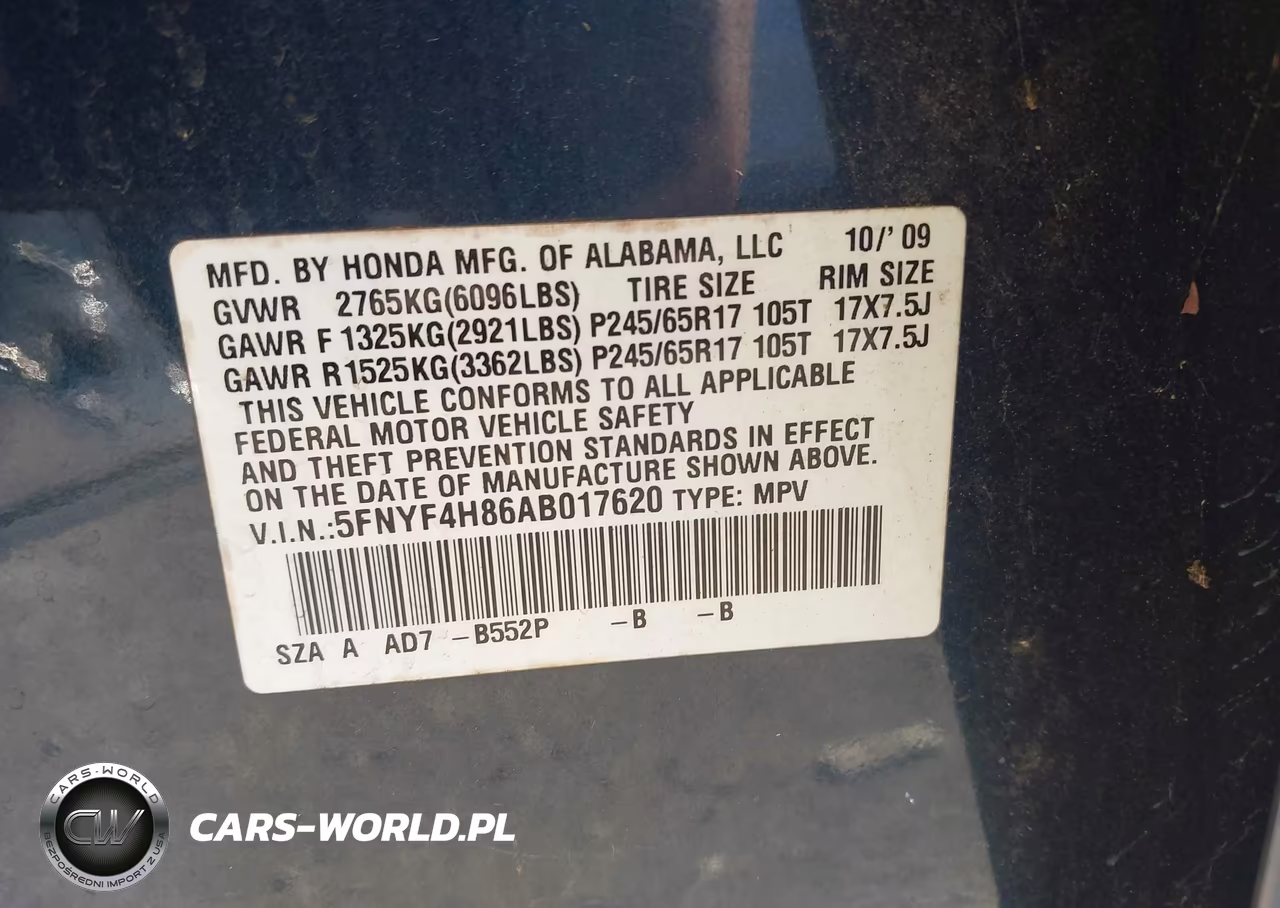 2010 Honda Pilot Touring VIN:5FNYF4H86AB017620 - 9