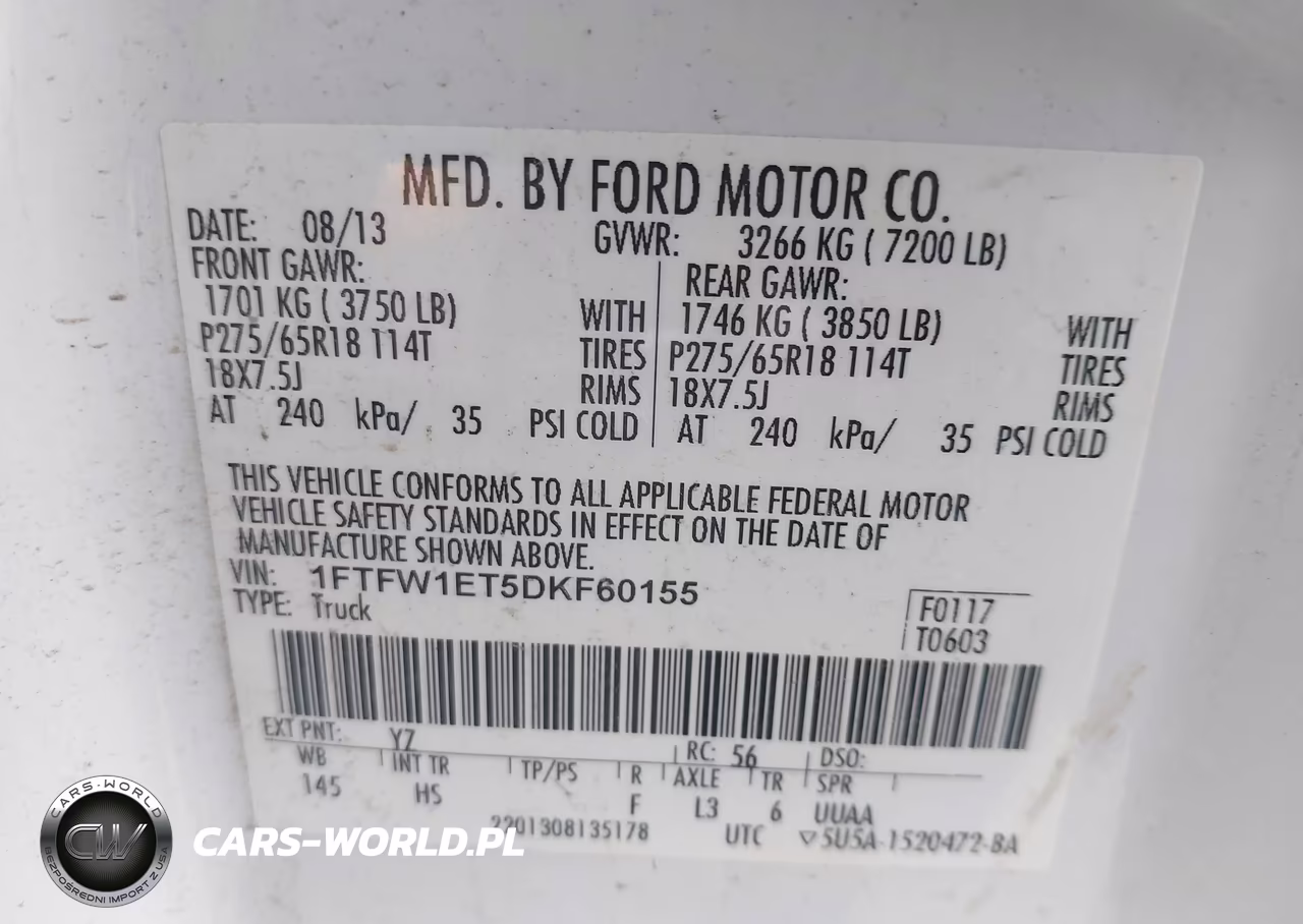 2013 Ford F-150 Lariat VIN:1FTFW1ET5DKF60155 - 9