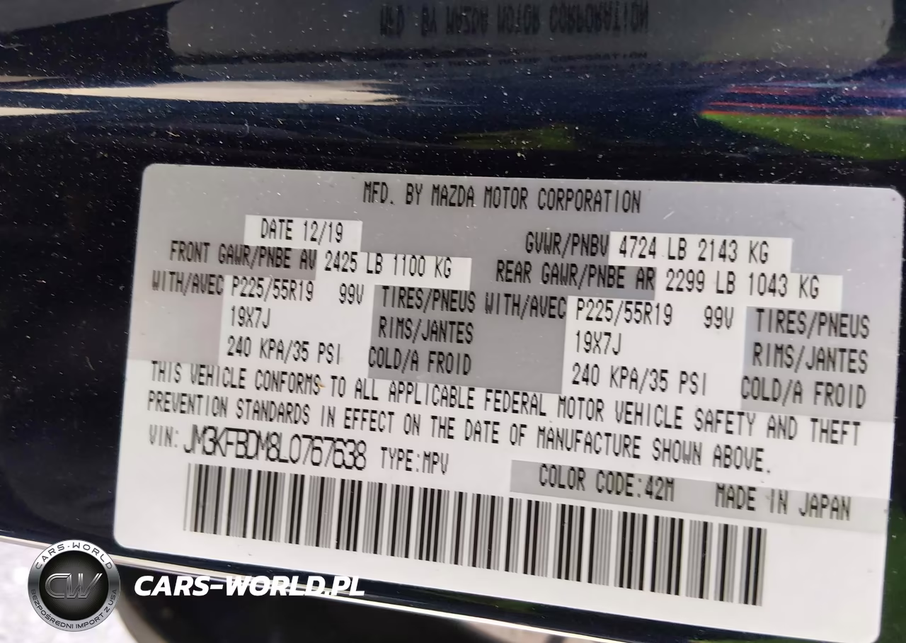 2020 Mazda Cx-5 Grand Touring VIN:JM3KFBDM8L0767638 - 9