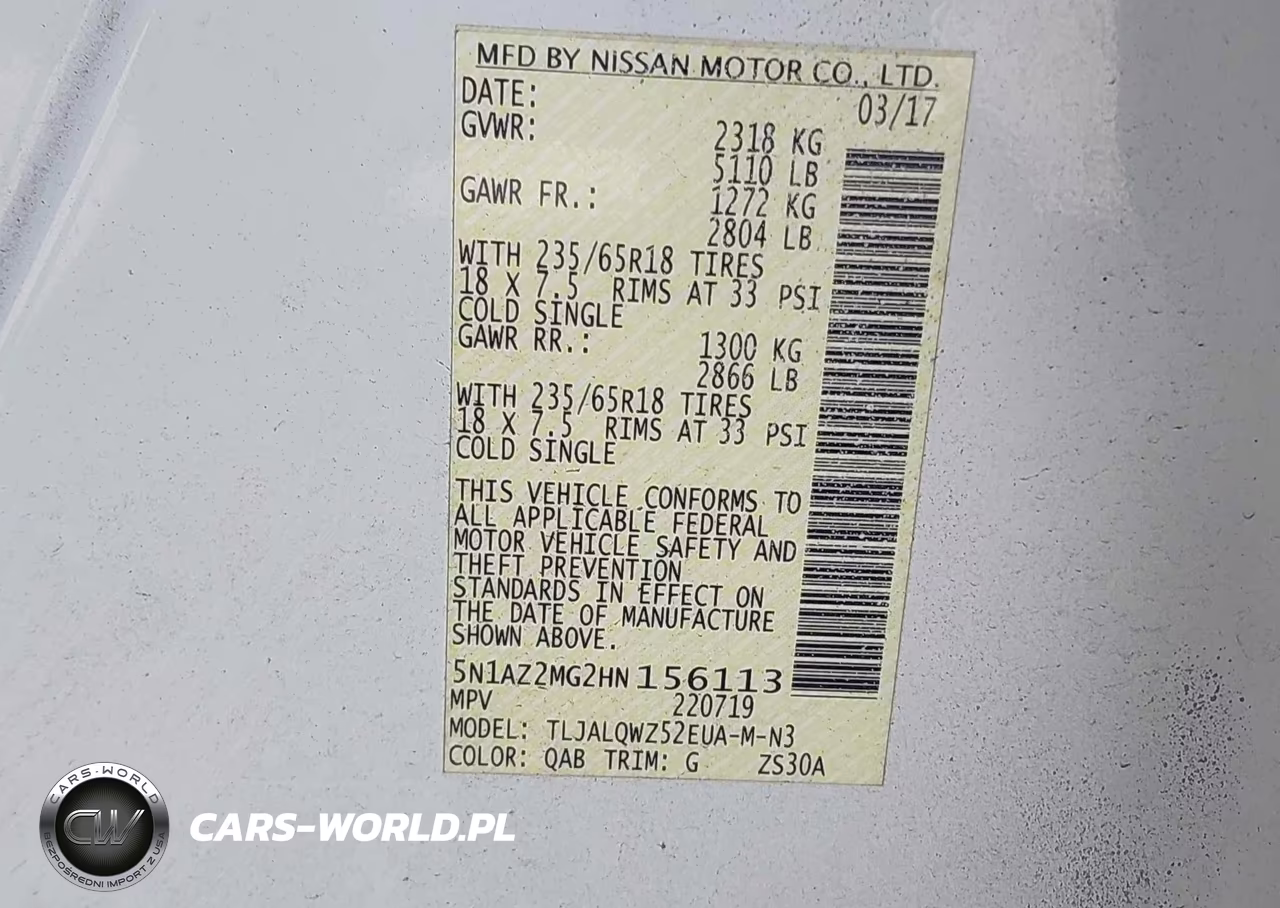 2017 Nissan Murano Sv VIN:5N1AZ2MG2HN156113 - 9