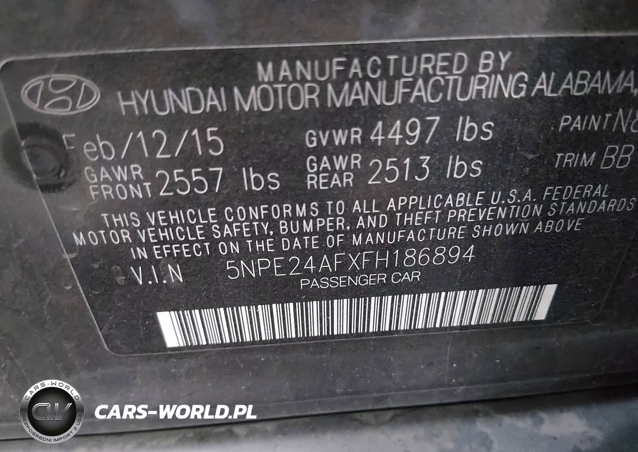 2015 Hyundai Sonata Se VIN:5NPE24AFXFH186894 - 9