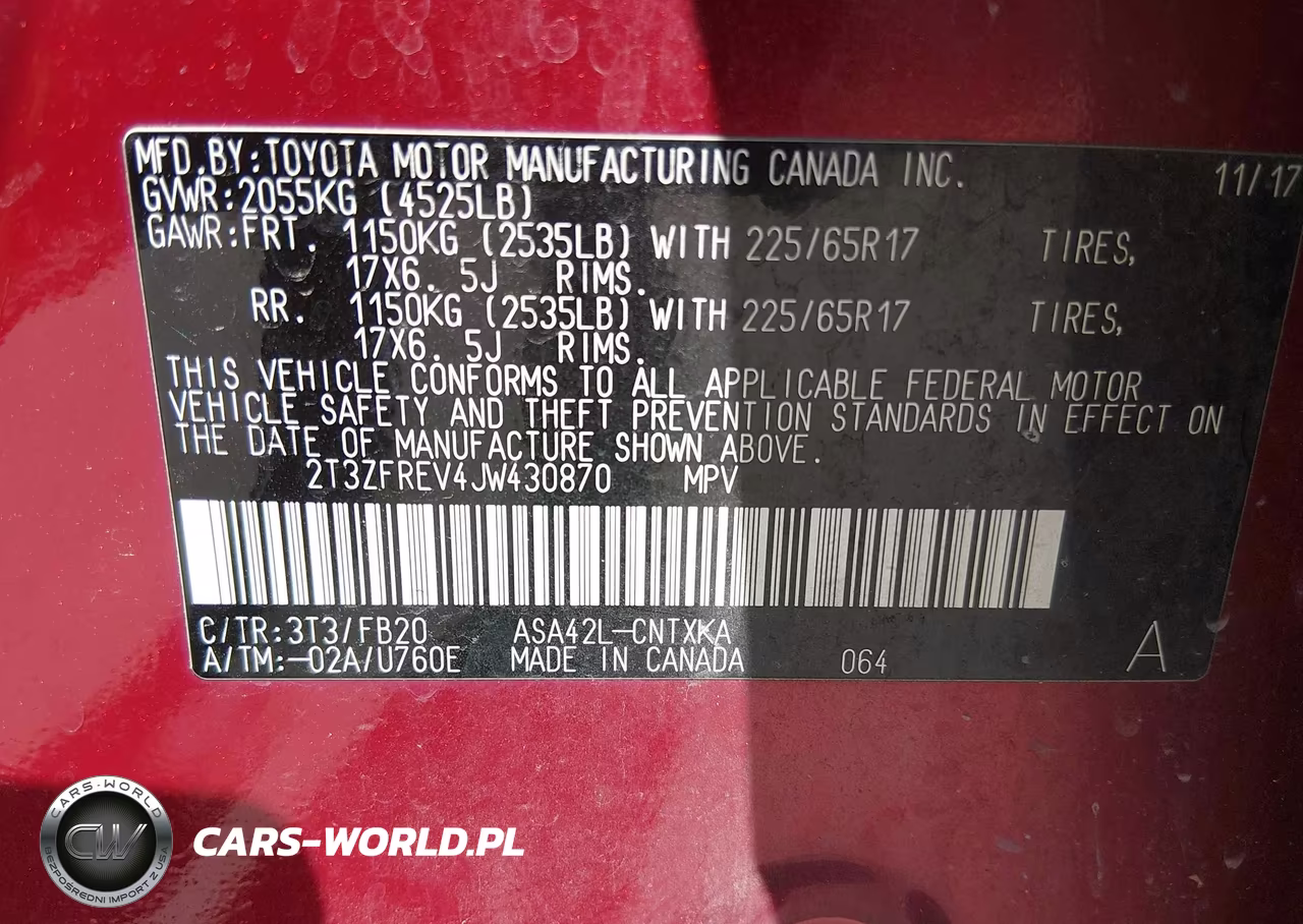 2018 Toyota Rav4 Le VIN:2T3ZFREV4JW430870 - 9