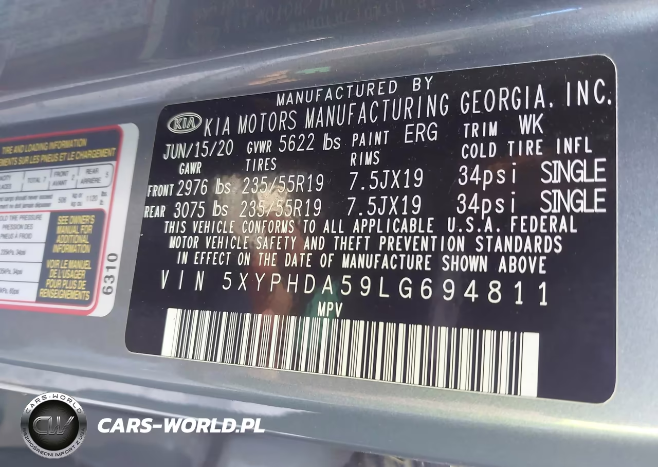 2020 Kia Sorento 3.3L Ex VIN:5XYPHDA59LG694811 - 9