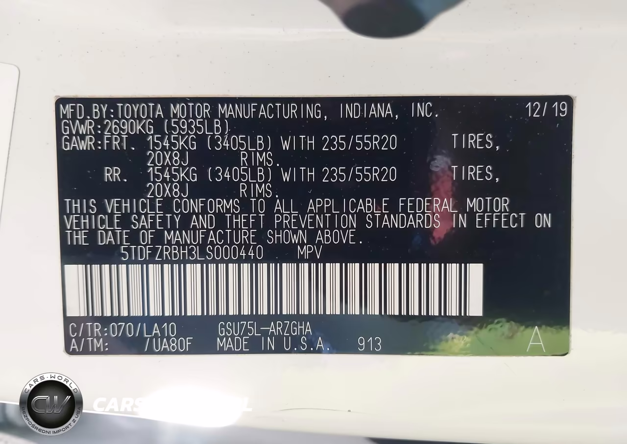 2020 Toyota Highlander Platinum VIN:5TDFZRBH3LS000440 - 9