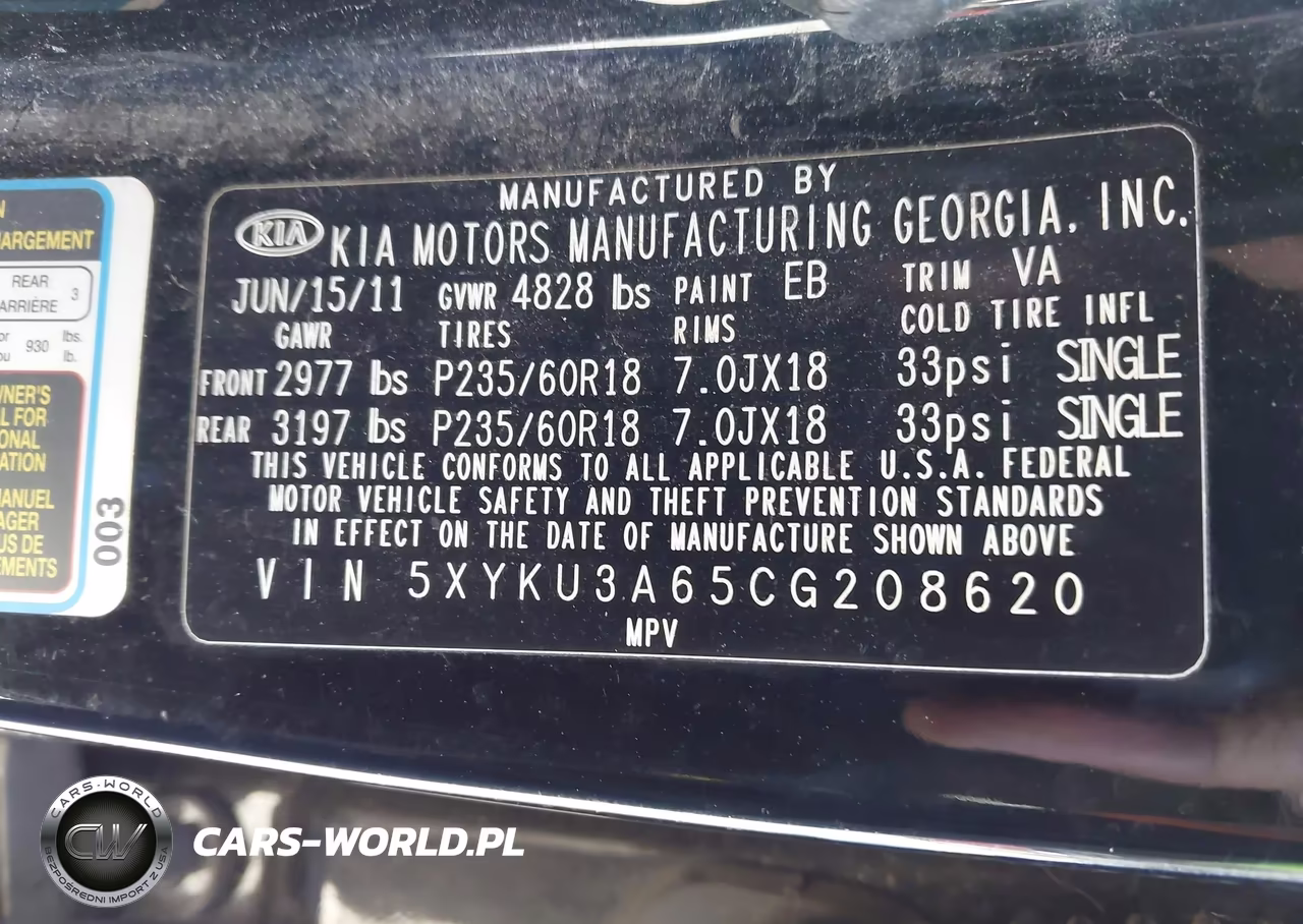 2012 Kia Sorento Ex VIN:5XYKU3A65CG208620 - 9