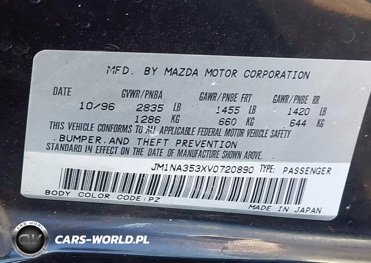 1997 Mazda Mx-5 Miata Leather Pkg-M Edition-Popular Equipment Pkg-R Pkg.-Sto-Touring Pkg VIN:JM1NA353XV0720890 - 9