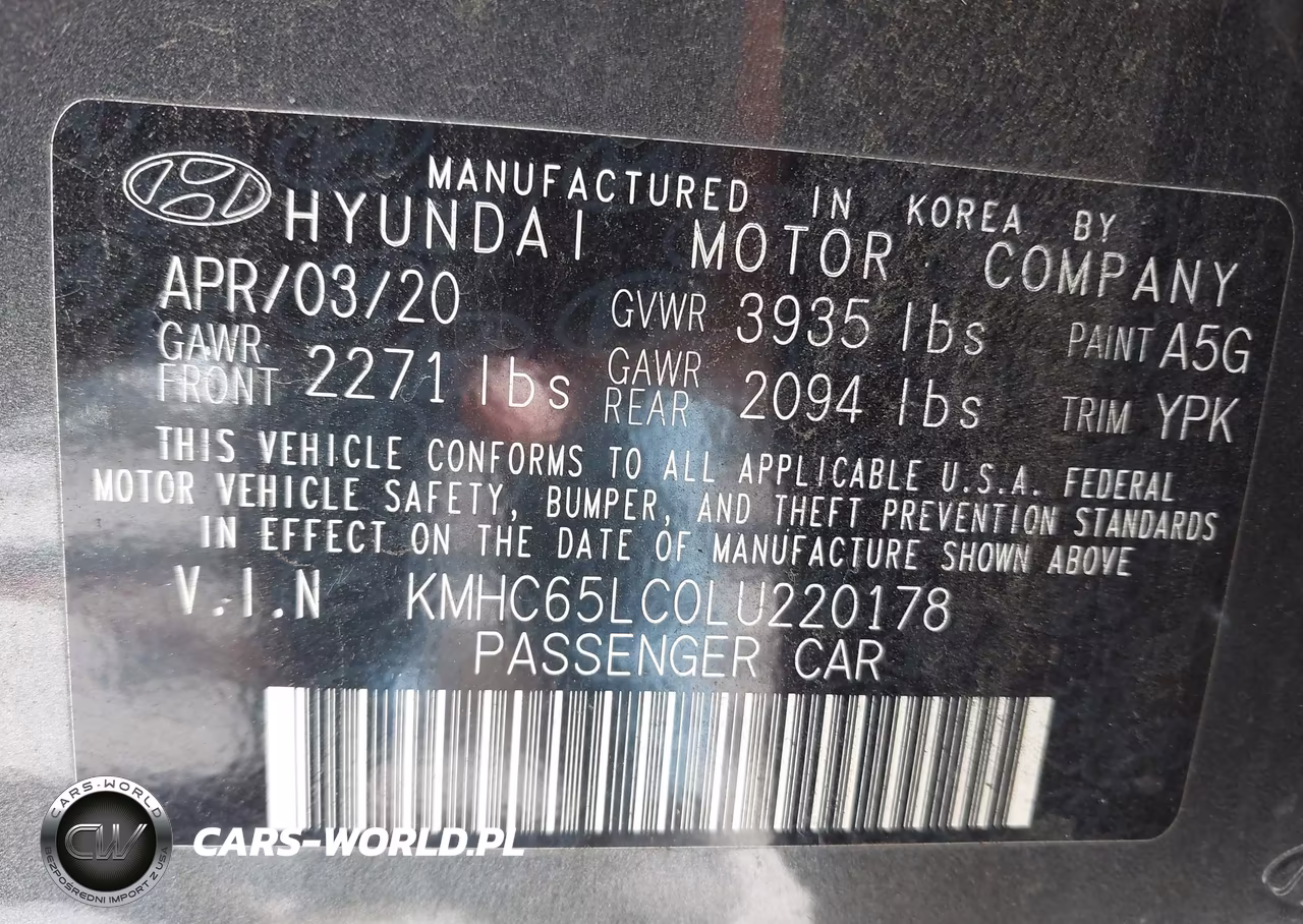 2020 Hyundai Ioniq Hybrid Blue VIN:KMHC65LC0LU220178 - 9