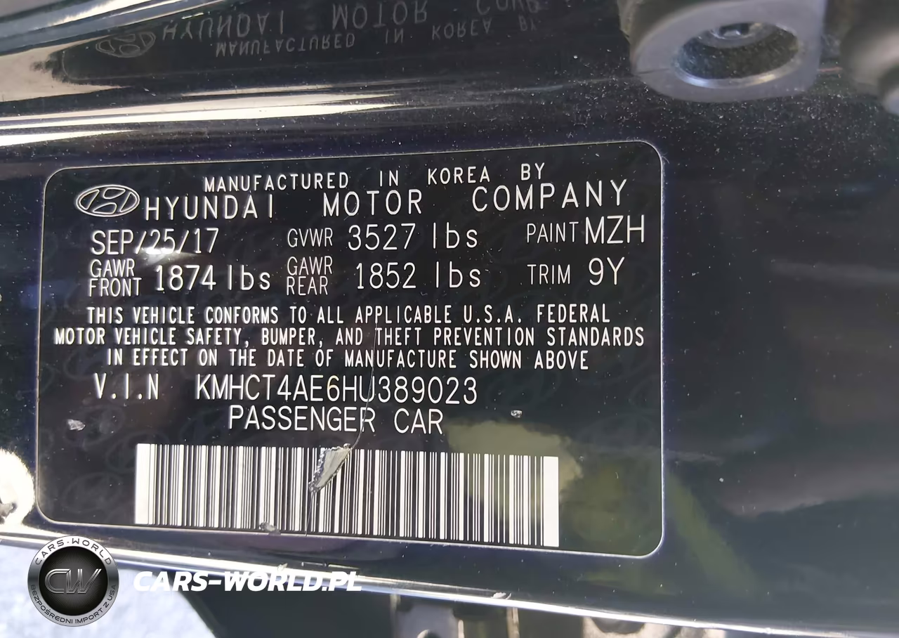 2017 Hyundai Accent Value Edition VIN:KMHCT4AE6HU389023 - 9