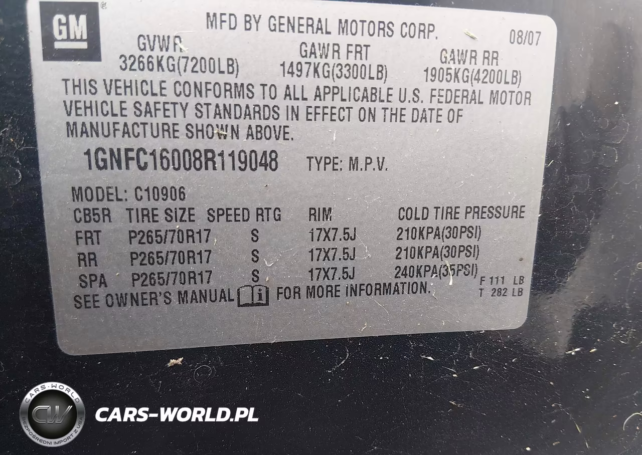 2008 Chevrolet Suburban 1500 Lt VIN:1GNFC16008R119048 - 9
