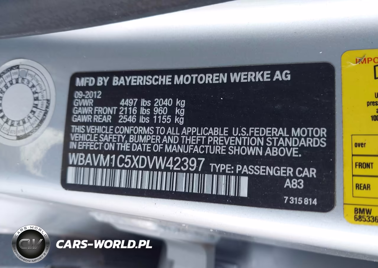 2013 BMW X1 Sdrive28I VIN:WBAVM1C5XDVW42397 - 9