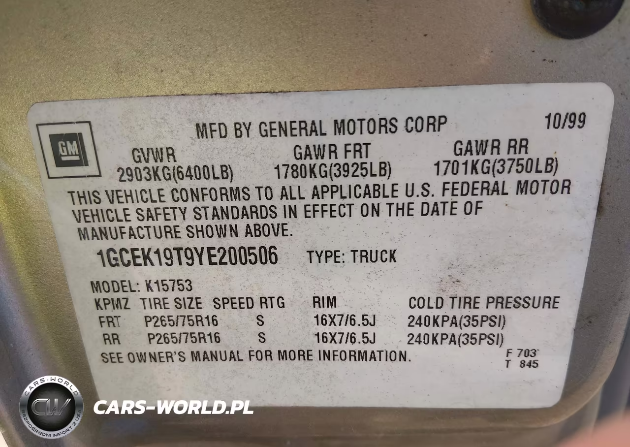 2000 Chevrolet Silverado 1500 Ls VIN:1GCEK19T9YE200506 - 9