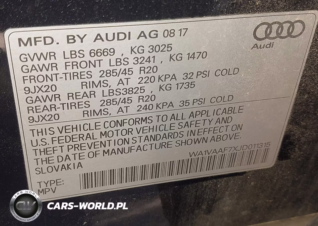 2018 Audi Q7 3.0T Premium VIN:WA1VAAF7XJD011315 - 9