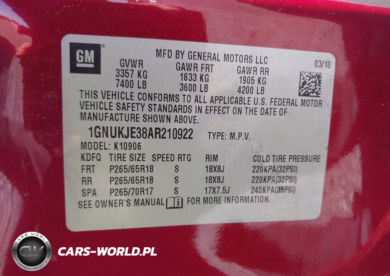 2010 Chevrolet Suburban 1500 Lt1 VIN:1GNUKJE38AR210922 - 9