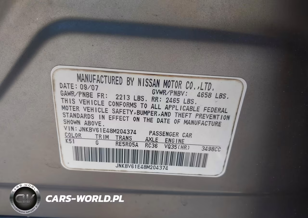 2008 Infiniti G35 Journey VIN:JNKBV61E48M204374 - 9