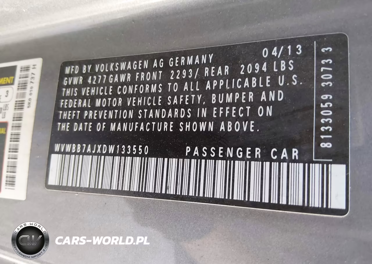 2013 Volkswagen Golf 2.5L 2-Door VIN:WVWBB7AJXDW133550 - 9