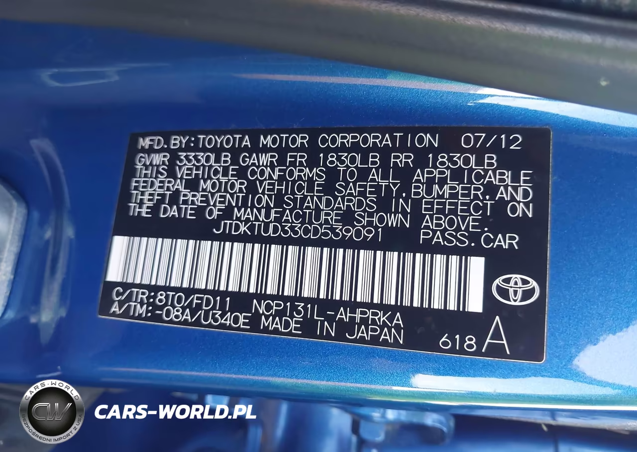 2012 Toyota Yaris Se VIN:JTDKTUD33CD539091 - 9