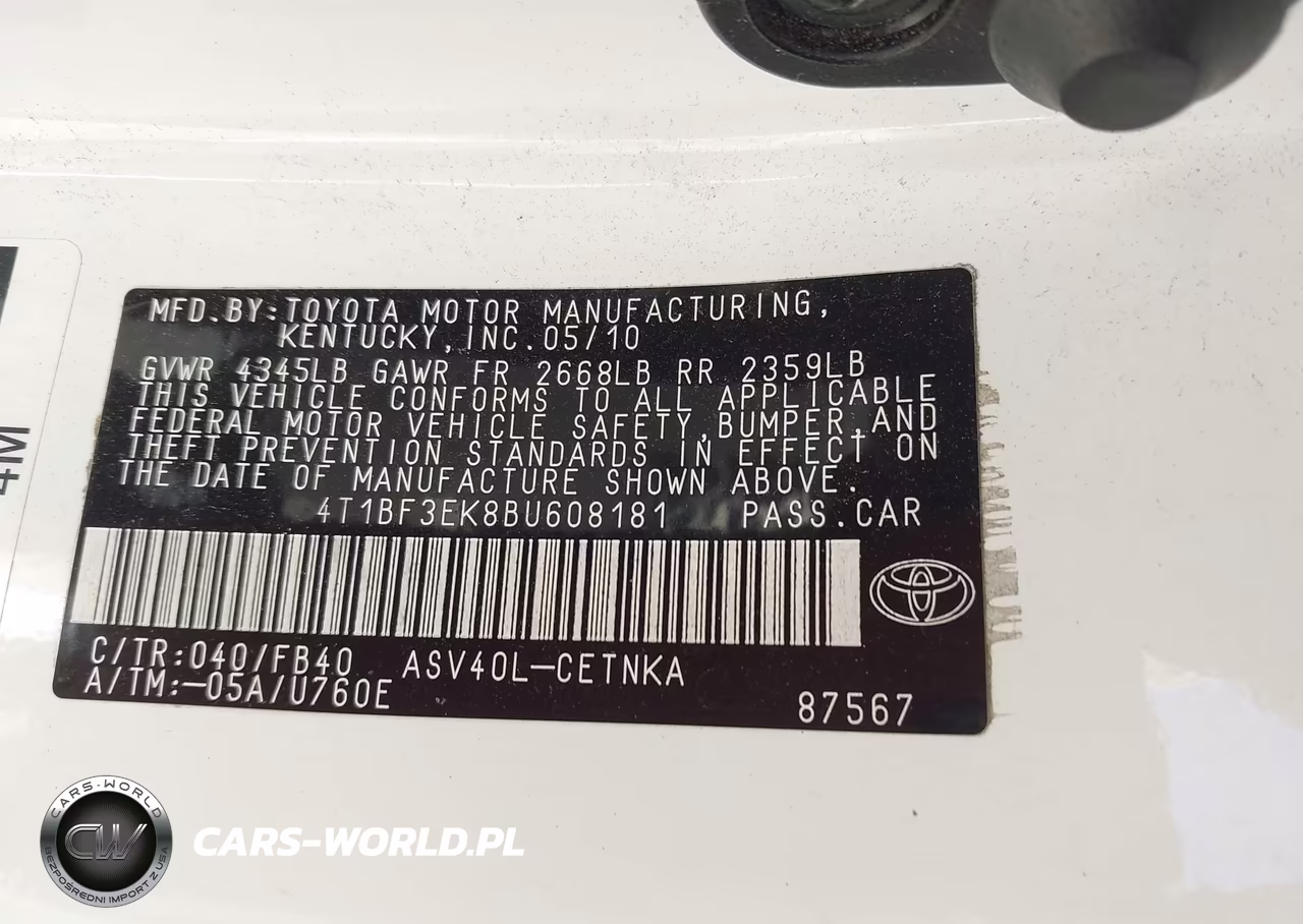 2011 Toyota Camry Le VIN:4T1BF3EK8BU608181 - 9
