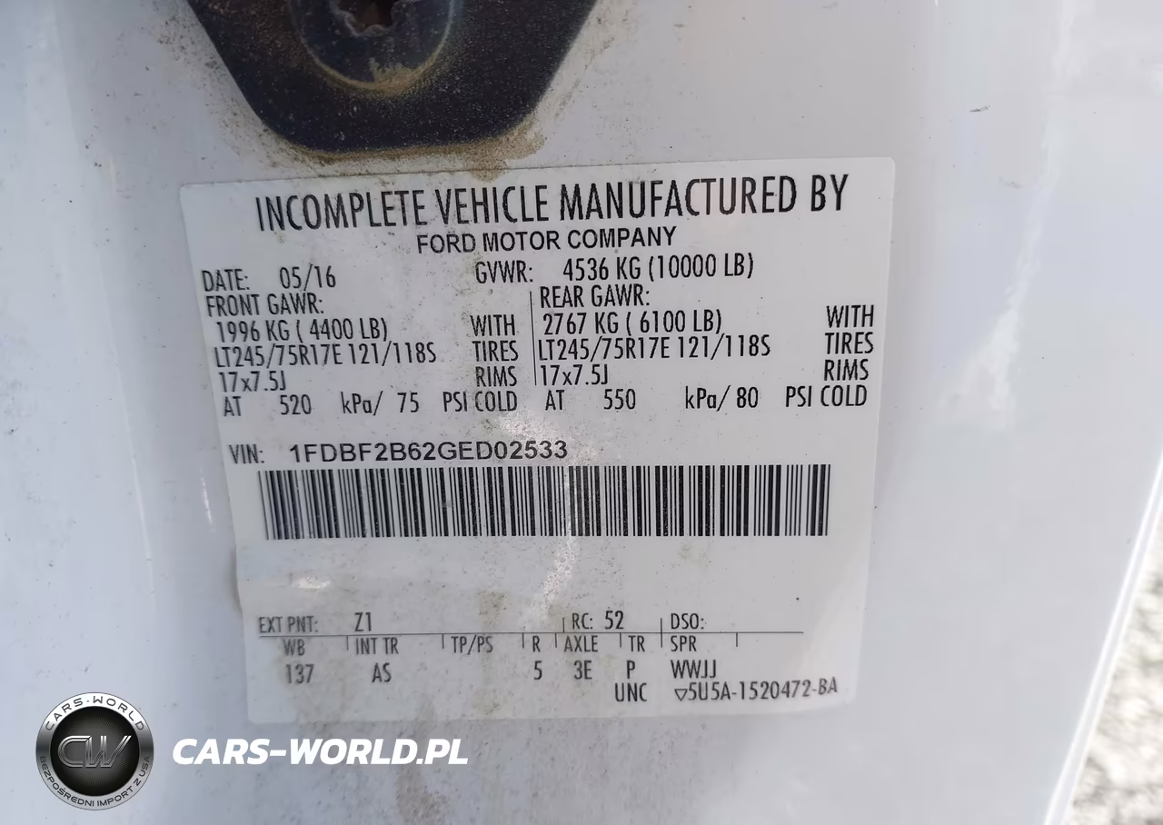 2016 Ford F-250 Xl VIN:1FDBF2B62GED02533 - 9
