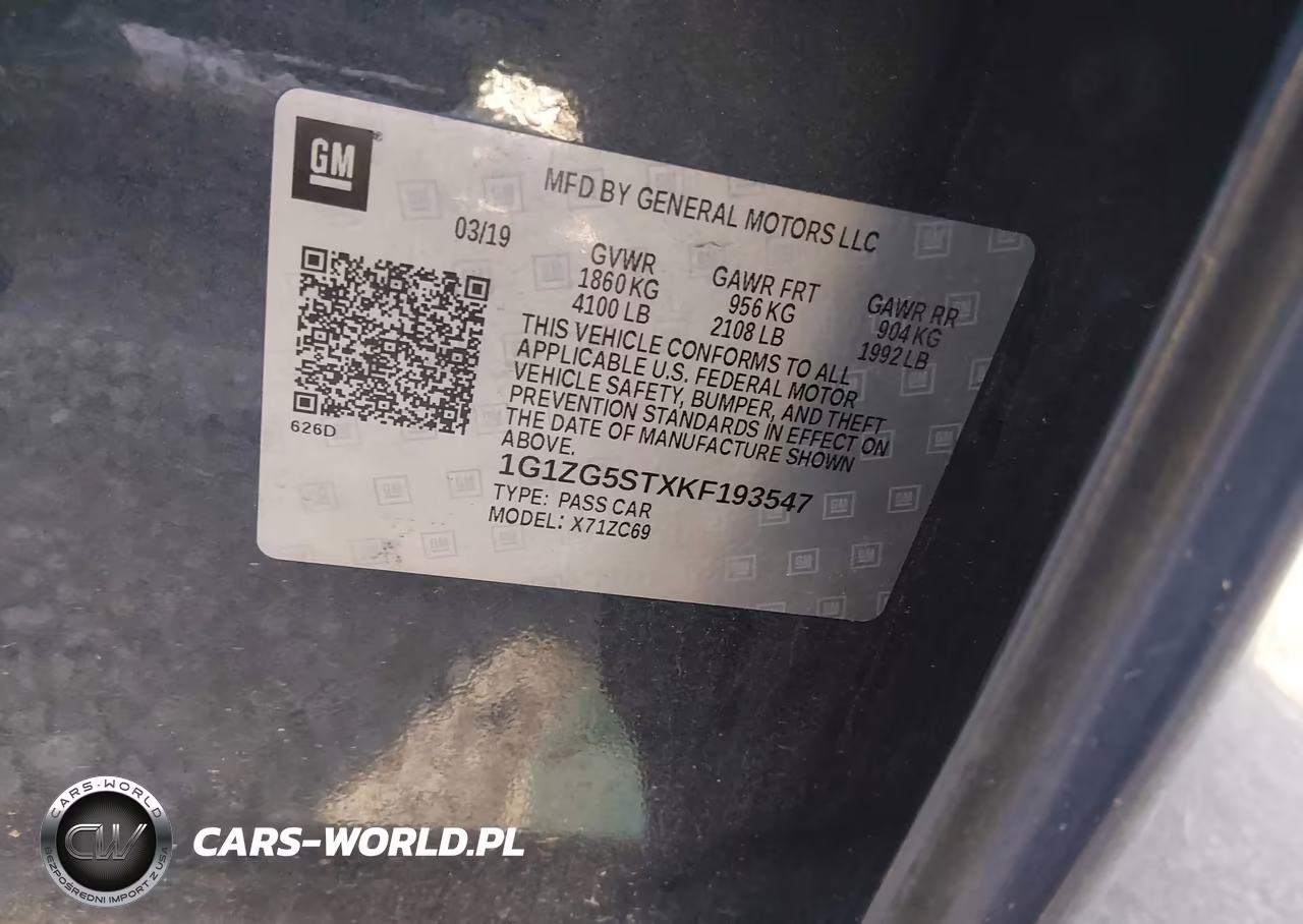 2019 Chevrolet Malibu Rs VIN:1G1ZG5STXKF193547 - 9