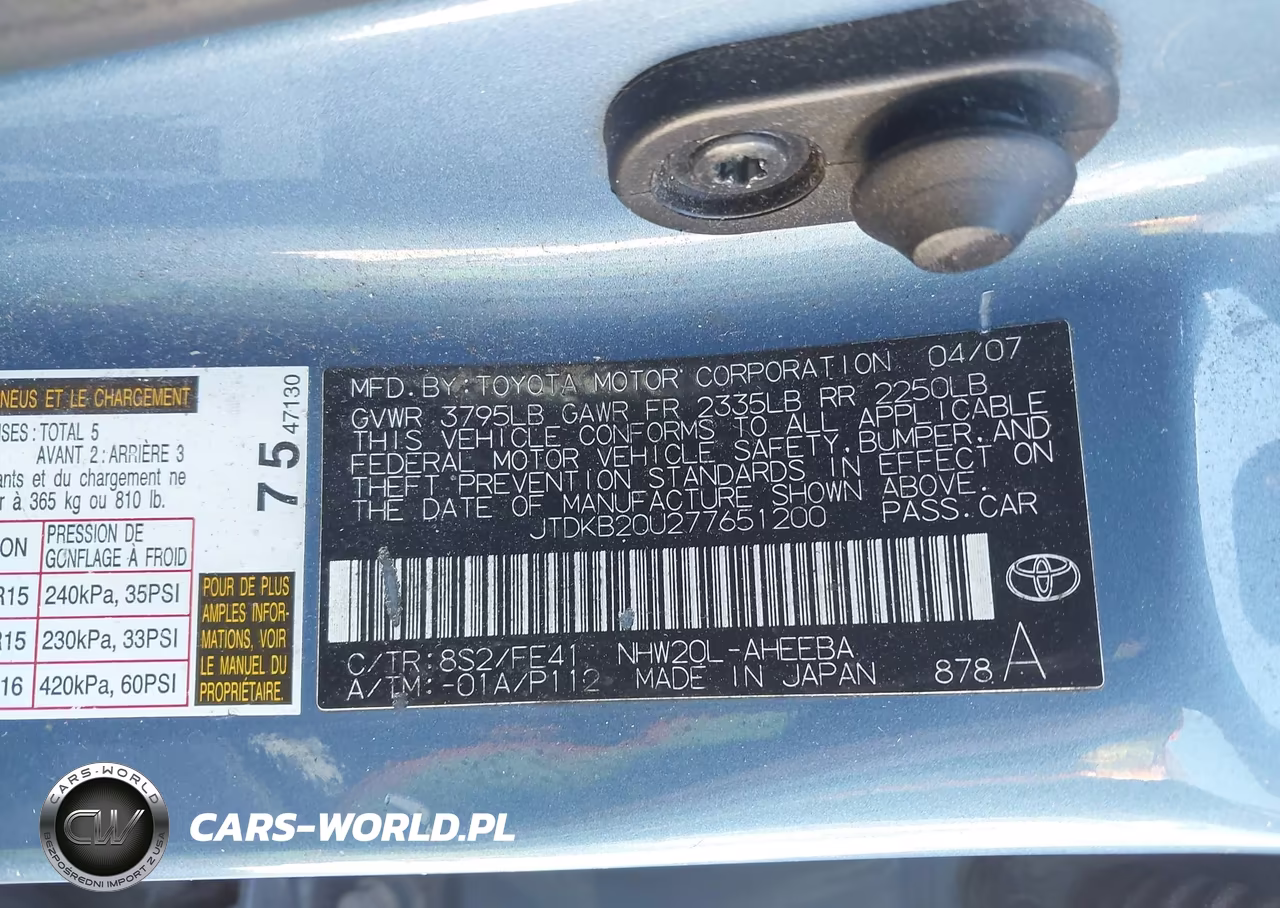 2007 Toyota Prius VIN:JTDKB20U277651200 - 9