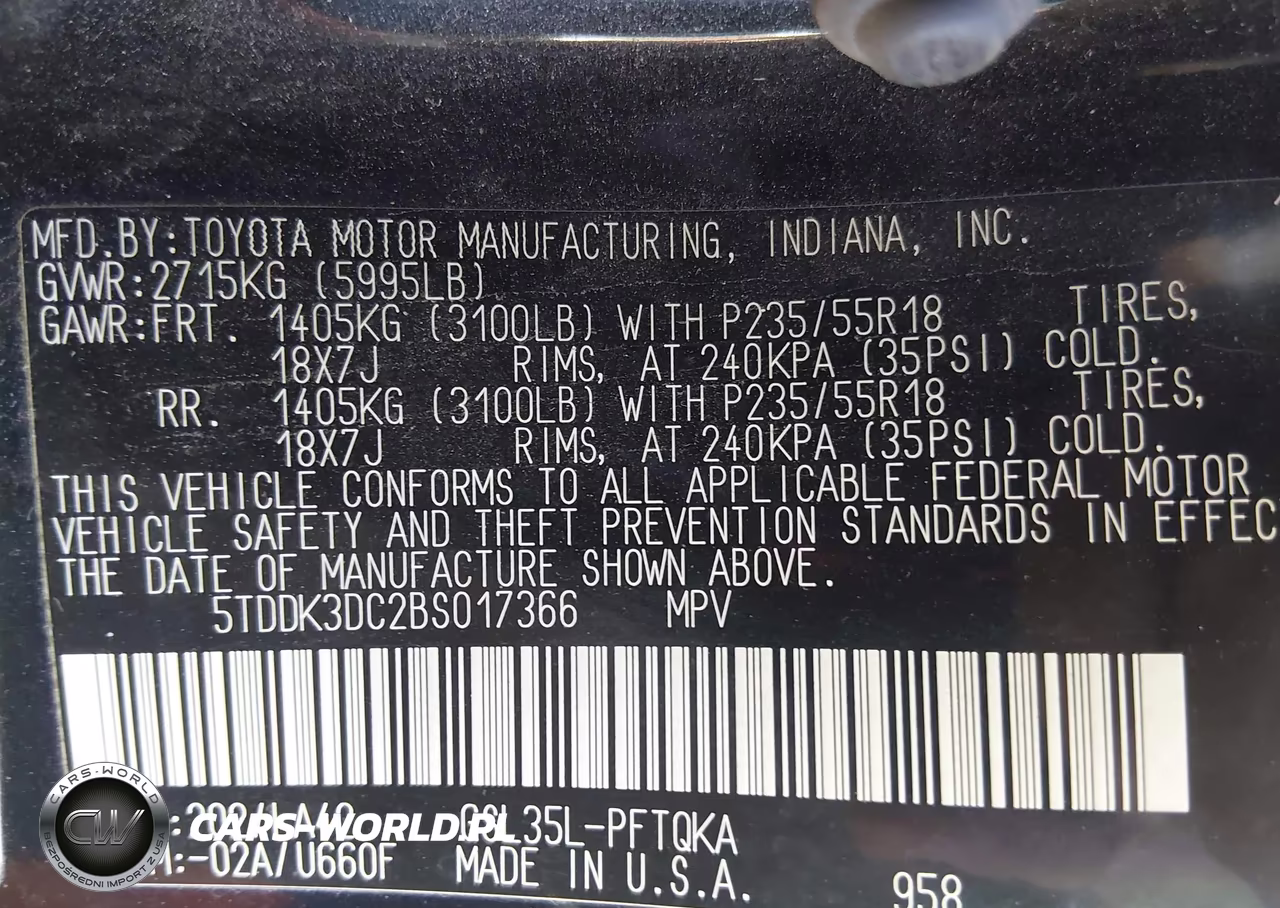 2011 Toyota Sienna Limited VIN:5TDDK3DC2BS017366 - 9